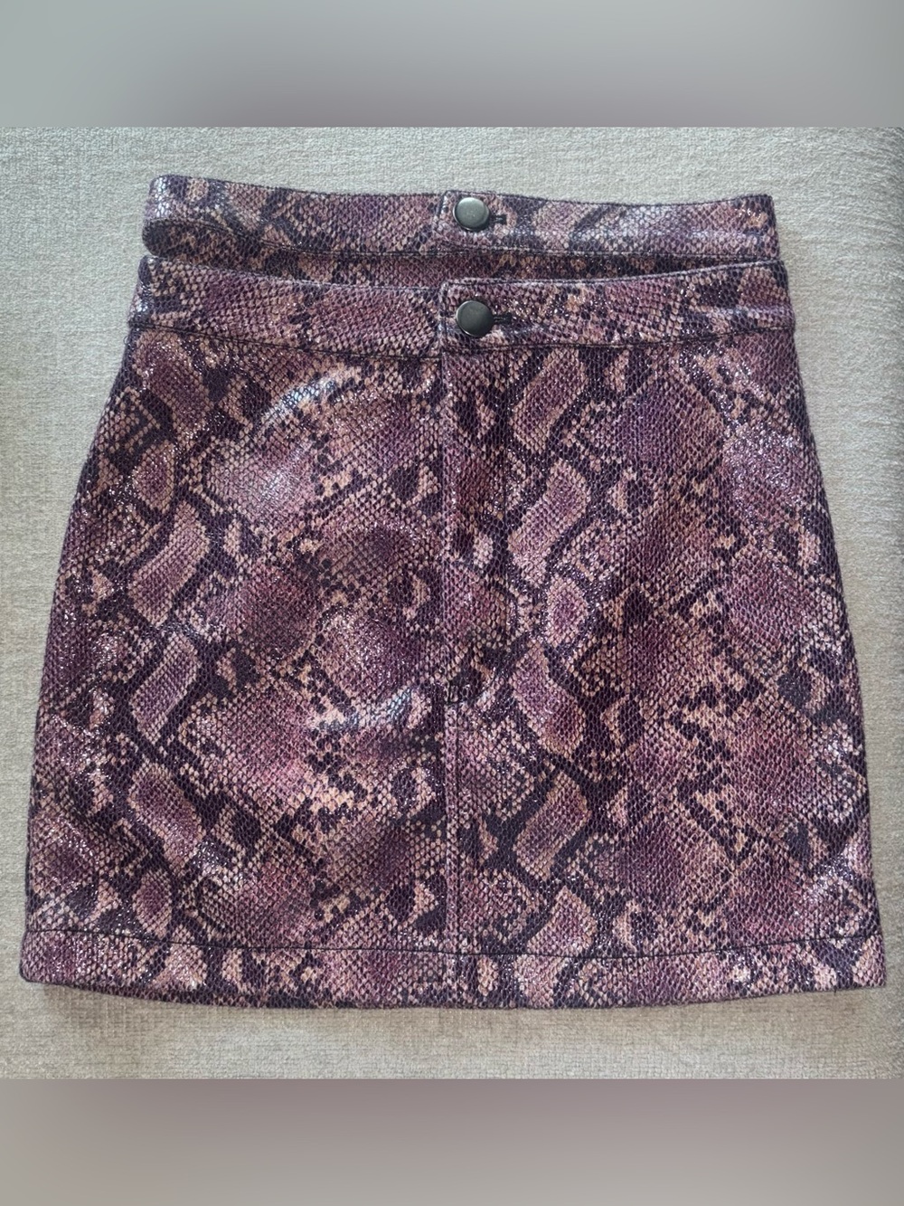 Y2K Purple Snake Print Faux Leather Mini Skirt | Fashion Nova | Size Small